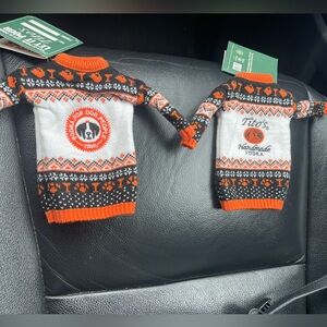 2 Tito's Vodka Dog bottle Sweaters - Orange, Black & White NWT